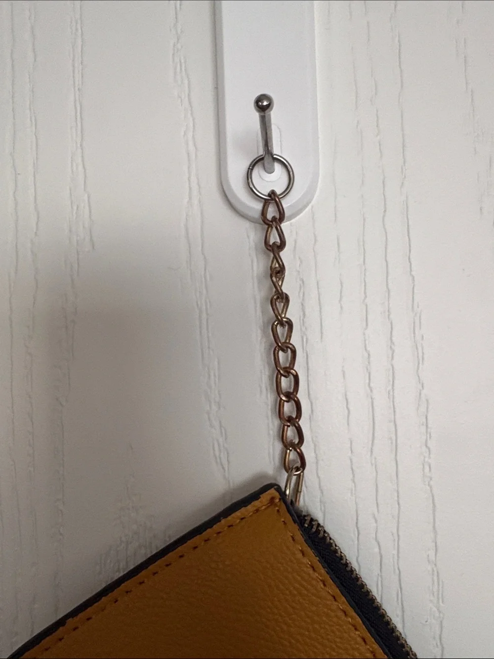 Mustard Yellow Bee Accent Zip Card Holder
